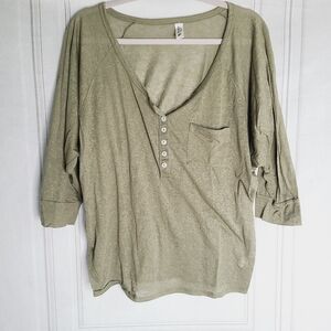 Tee Shop Burnout Henley Shirt